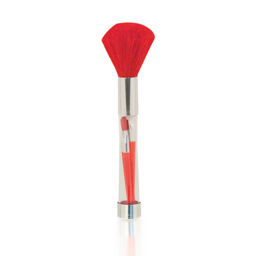 Set de cosmetica beauty con brocha y 5 accesorios rojo